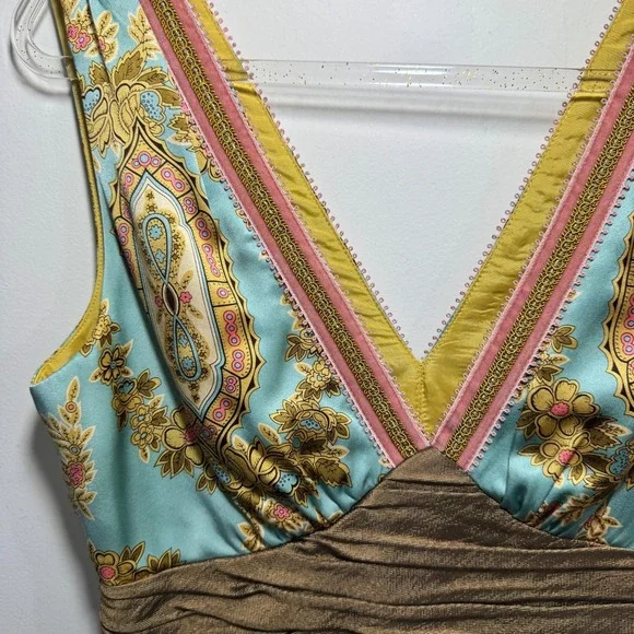 Phoebe Couture Oriental Silk Floral Jacquard Brocade Sheath Cocktail Dress 4 - Picture 9 of 12